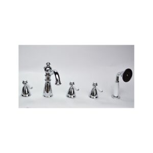 Смеситель на борт ванны Magliezza Grosso Bianco 50119-2-cr с ручным выдвижным душем TL-2-cr (хром)