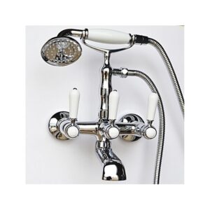 Смеситель на ванну Magliezza Bianco 50105-3-cr в комплекте с лейкой TL-3-cr (хром)